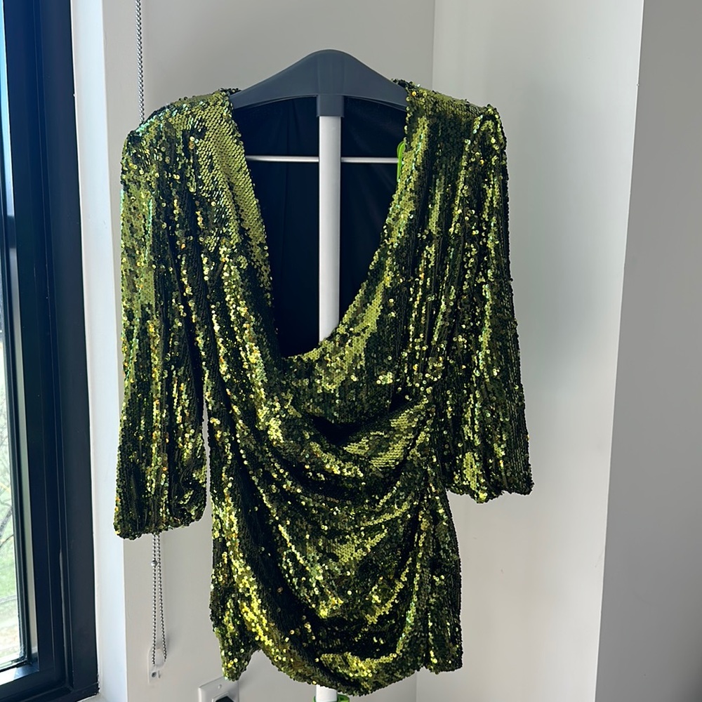Zara green gala dress size M